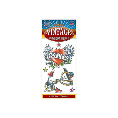 1950s Herz & Anker Tattoo | Klebetattoos Tinsley Transfers bei Deinparadies.ch