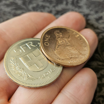 Kupfer-Silber Münze | 5-Franken / GB Penny