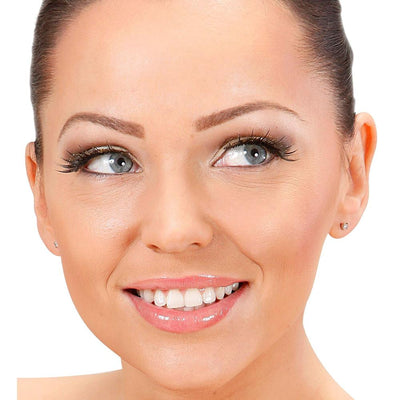 Glänzende Wimpern mit Kleber | gold