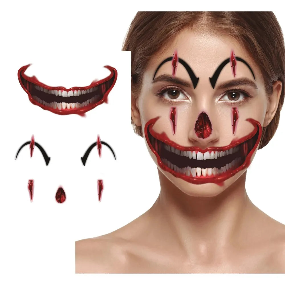 Aufklebetattos fürs Gesicht | Clown-Guirca-Deinparadies.ch