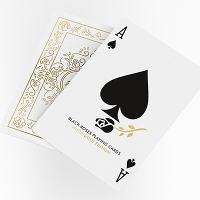 Black Roses Playing Cards White Gold Foil-Black Roses Playing Cards-Deinparadies.ch