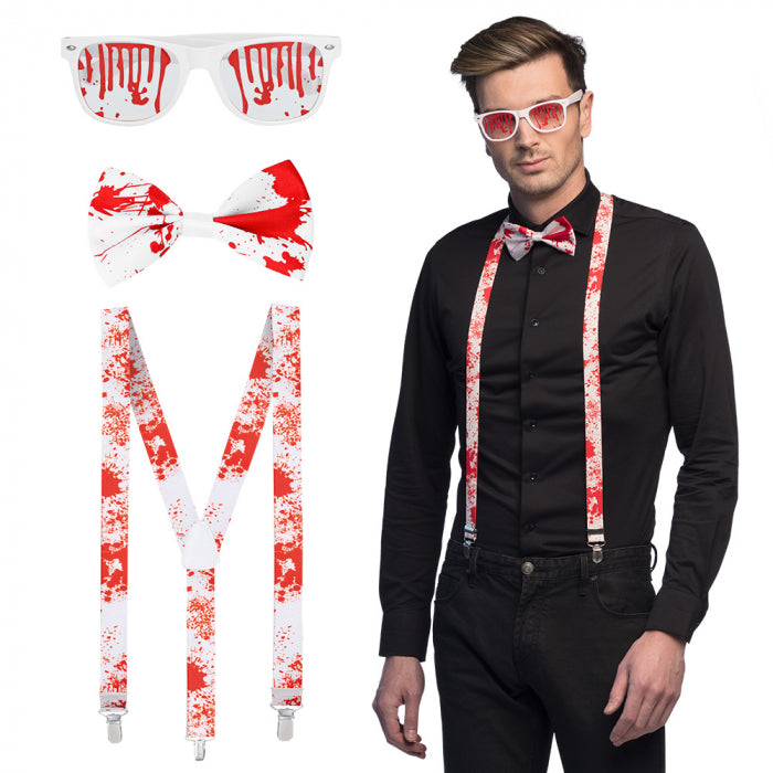 Blutverschmiertes Set mit Brille Boland bei Deinparadies.ch