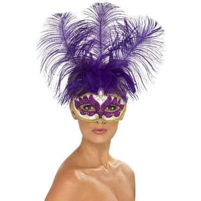 Can-Can Federmaske violett Smiffys bei Deinparadies.ch