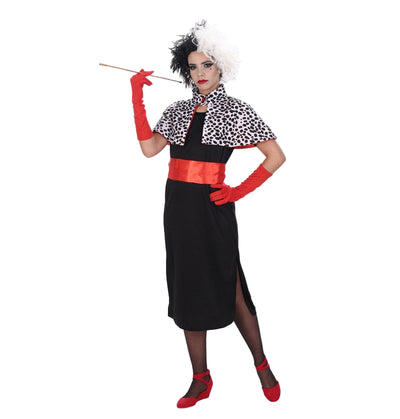 Cruella Damenkleid mit Schulterbolero