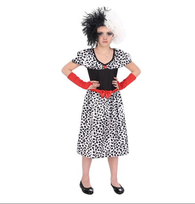 Cruella Kinderkostüm mit Dalmatinerlook