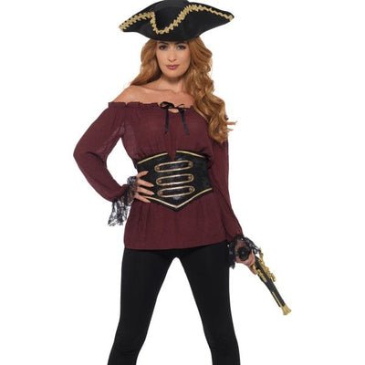 Deluxe Piratenblouse Burgunderrot Smiffys bei Deinparadies.ch