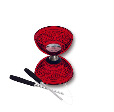 Diabolo Freilauf Acrobat Crystal 105 | rot-Acrobat-Deinparadies.ch