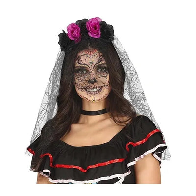 Diadem Blumen mit Schleier-Guirca-Deinparadies.ch