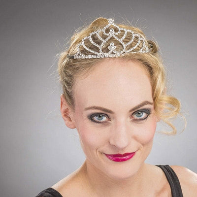 Diadem Prinzessin mit Strassteinen silber Festartikel Müller bei Deinparadies.ch