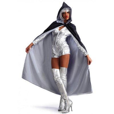 Doppelseitiger Umhang mit Kaputze | schwarz/weiss-Carnival Toys-Deinparadies.ch