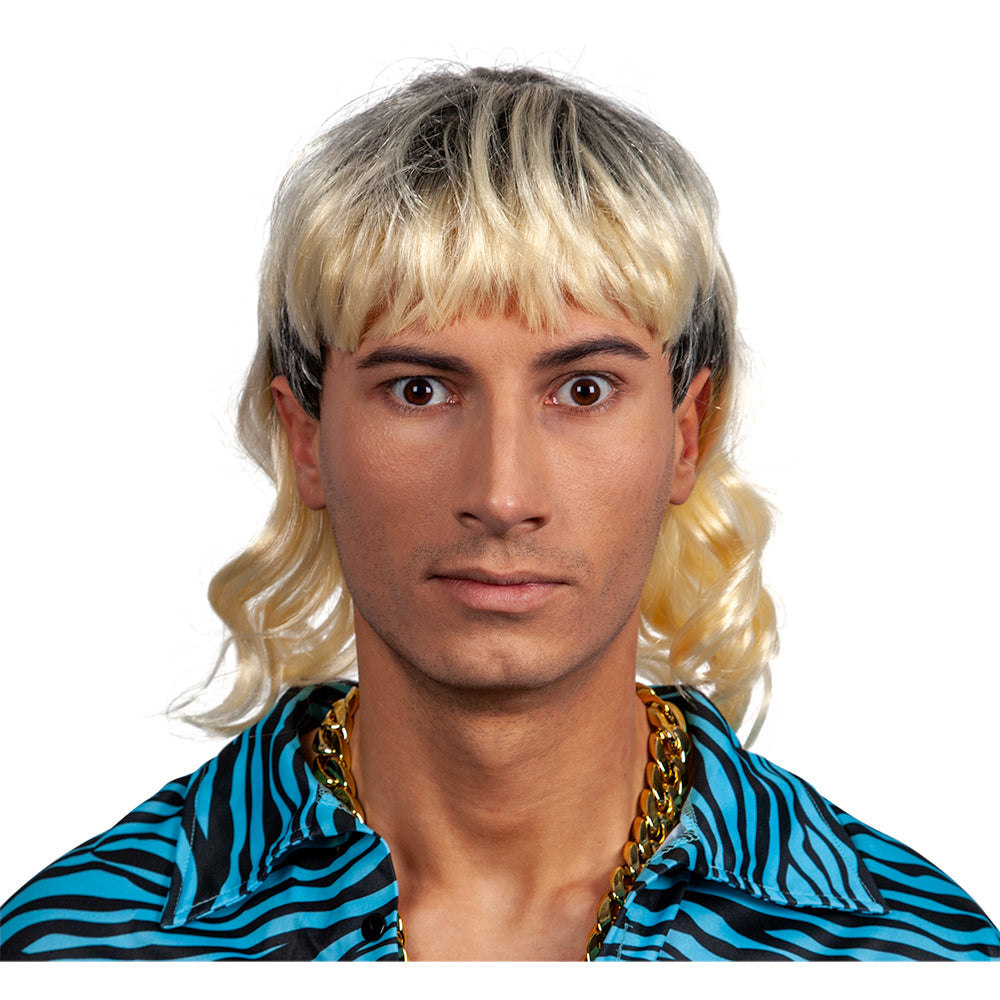 Exotische Vokuhila Perücke | 80's Mullet | blond
