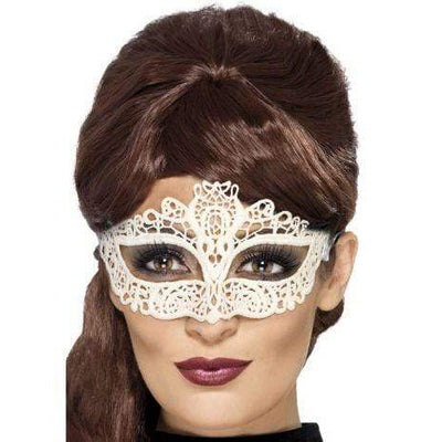 Filigrane Maske mit Stickereien weiss Smiffys bei Deinparadies.ch