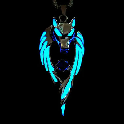 Fluoreszierende Wolfskette | Anhänger mit Kette Party Owl Supplies bei Deinparadies.ch