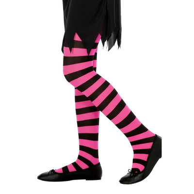 Gestreifte Strümpfe Tights | fuchsia/schwarz