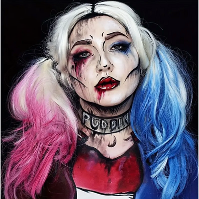 Girlyperücke Quinny mit Zöpfen | blond/pink/blau Orlob bei Deinparadies.ch