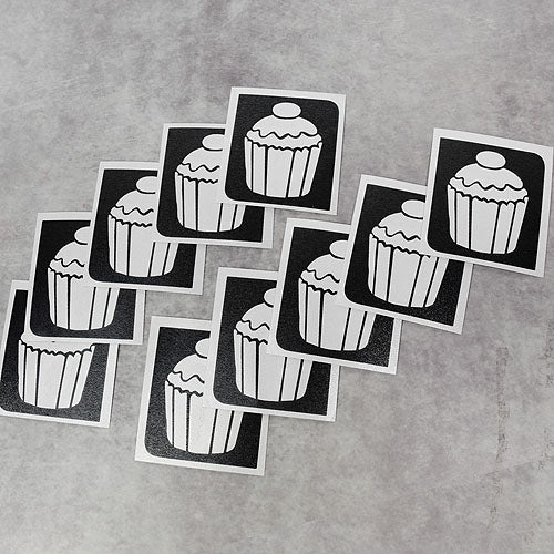 Glitter-Tattoo Schablone | 10x Cupcake-Grimas-Deinparadies.ch