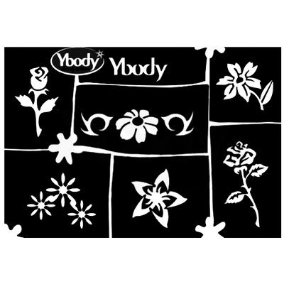 Glitzertattoo Schablone A5 | Blumen Ybody bei Deinparadies.ch