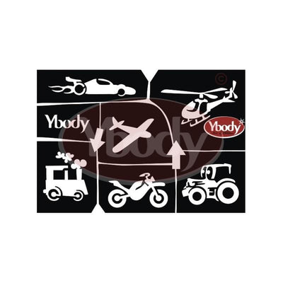 Glitzertattoo Schablone A5 | Fahrzeuge Ybody bei Deinparadies.ch