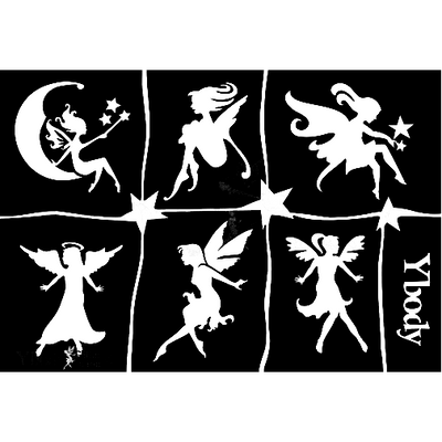 Glitzertattoo Schablone A5 | Feen Ybody bei Deinparadies.ch