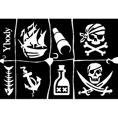 Glitzertattoo Schablone A5 | Piraten Ybody bei Deinparadies.ch