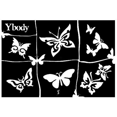 Glitzertattoo Schablone A5 | Schmetterling Ybody bei Deinparadies.ch