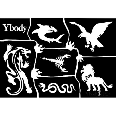 Glitzertattoo Schablone A5 | Tiere Ybody bei Deinparadies.ch