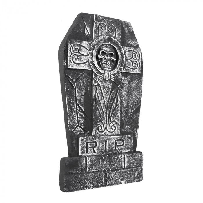 Grabstein mit Totenkopf und Kreuz | 45cm Boland bei Deinparadies.ch