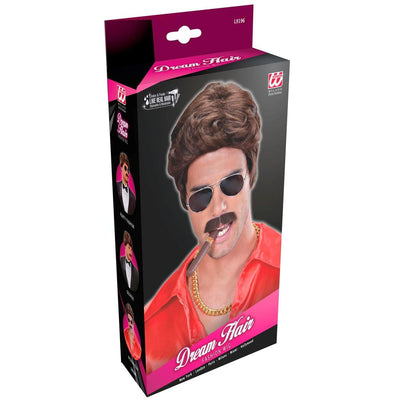 Playboy Dream Hair Perücke mit Schnurrbart | braun