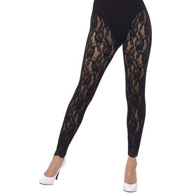 Leggings 80er mit Spitzen schwarz Smiffys bei Deinparadies.ch