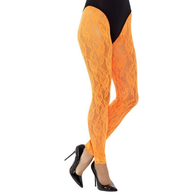 Leggins Lace 80's Orange Smiffys bei Deinparadies.ch