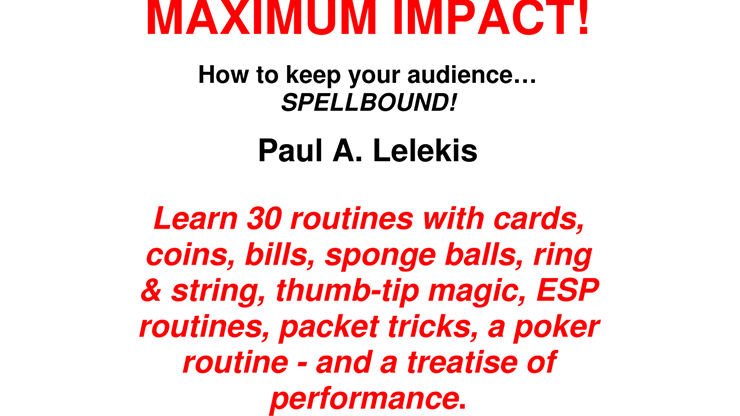 MAXIMUM IMPACT by Paul A. Lelekis - ebook Paul A. Lelekis bei Deinparadies.ch
