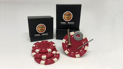 Magnetic Poker Chip und 3 Pokerchip | Tango Magic - Rot - Murphy's Magic