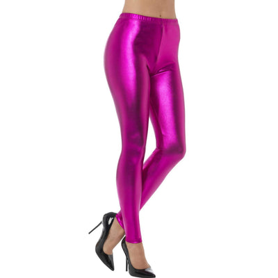 Metallische 80er Jahre Leggins Pink Smiffys bei Deinparadies.ch