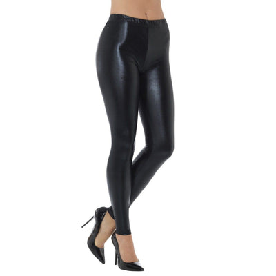 Metallische 80er Jahre Leggins schwarz Smiffys bei Deinparadies.ch