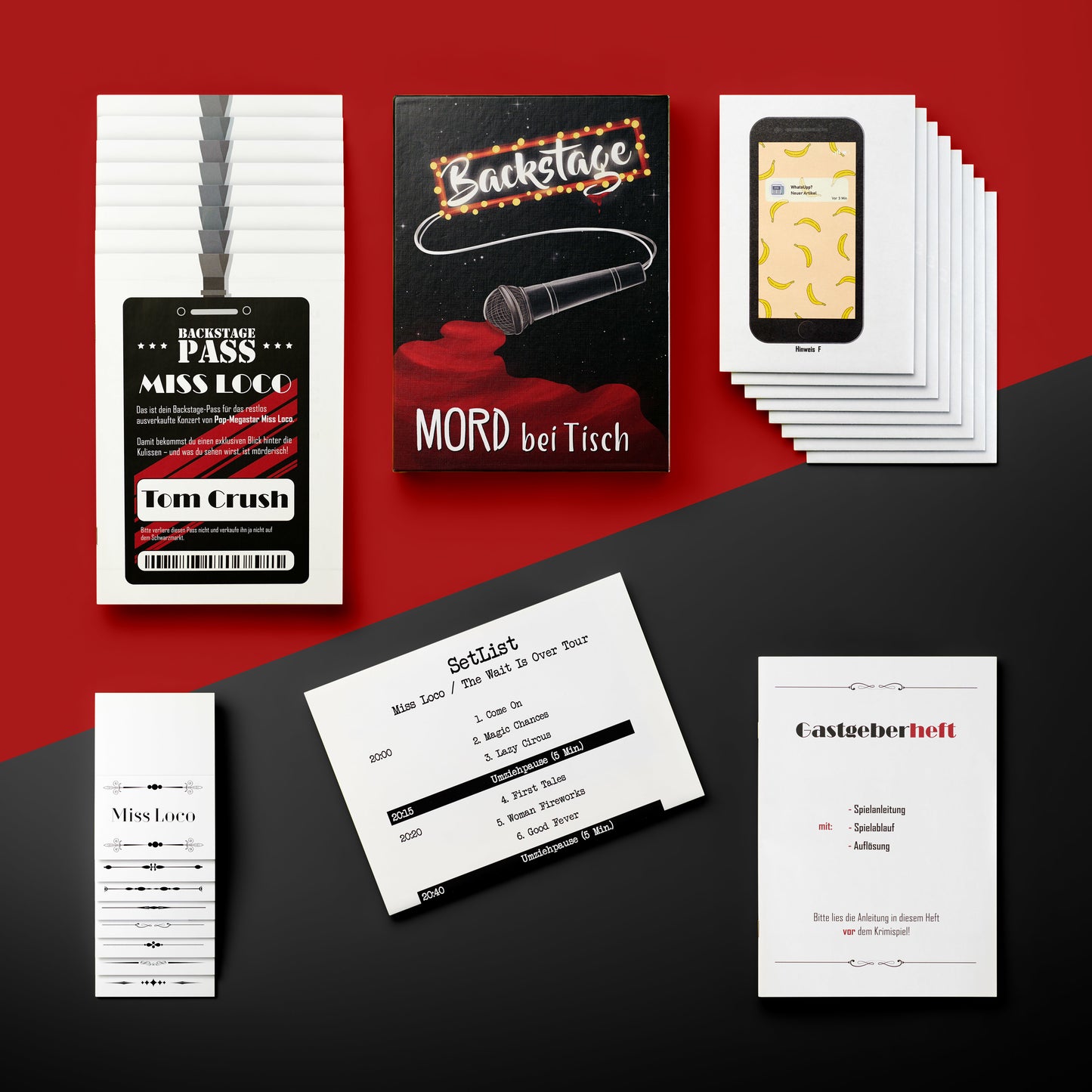 Mord bei Tisch: Krimidinner | Backstage-Mord bei Tisch-Deinparadies.ch