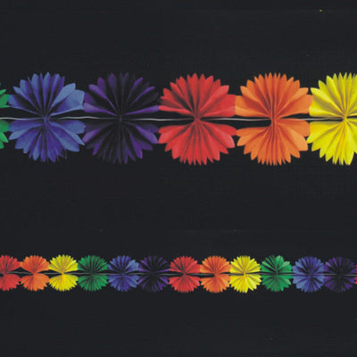 Papiergirlande runde Blüten | 4 Meter-Carnival Toys-Deinparadies.ch