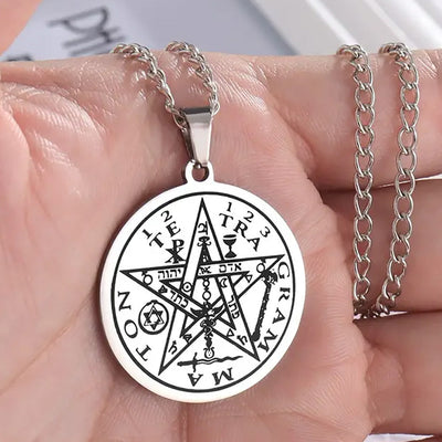 Pentagram Anhänger mit Kette | silbrig Party Owl Supplies bei Deinparadies.ch