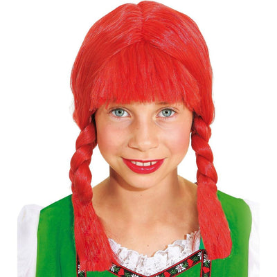 Perücke Pippi mit Zöpfen | rot Orlob bei Deinparadies.ch
