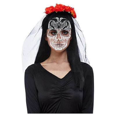 Schleier mit Totenkopf Day of the Dead Smiffys bei Deinparadies.ch