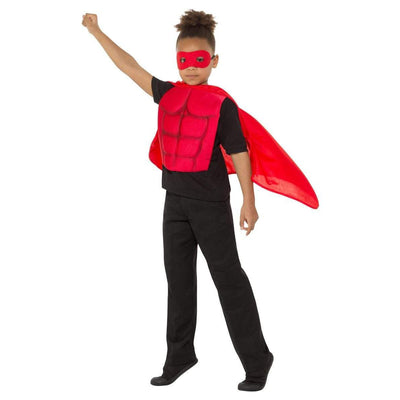 Superhero Kit Kinder rot Gr. 128-152 Smiffys bei Deinparadies.ch