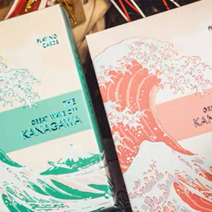 The Great Wave off Kanagawa V3 (Autumn Maple / Peachy Pink) Playing Cards-David Jon-Deinparadies.ch