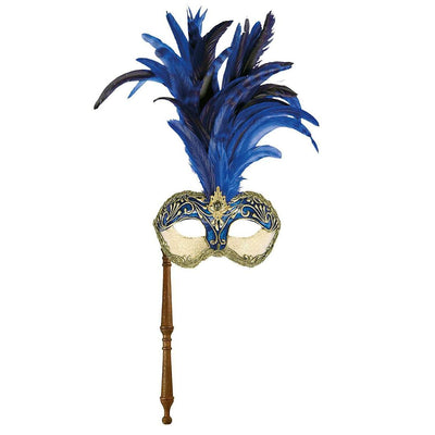 Venezianische Maske mit Stab | braun-Metamorph-Deinparadies.ch