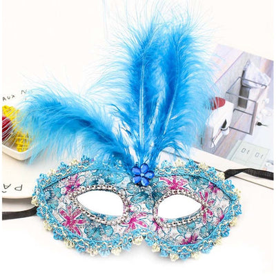 Venezianische Masken mit Stein Party Owl Supplies bei Deinparadies.ch