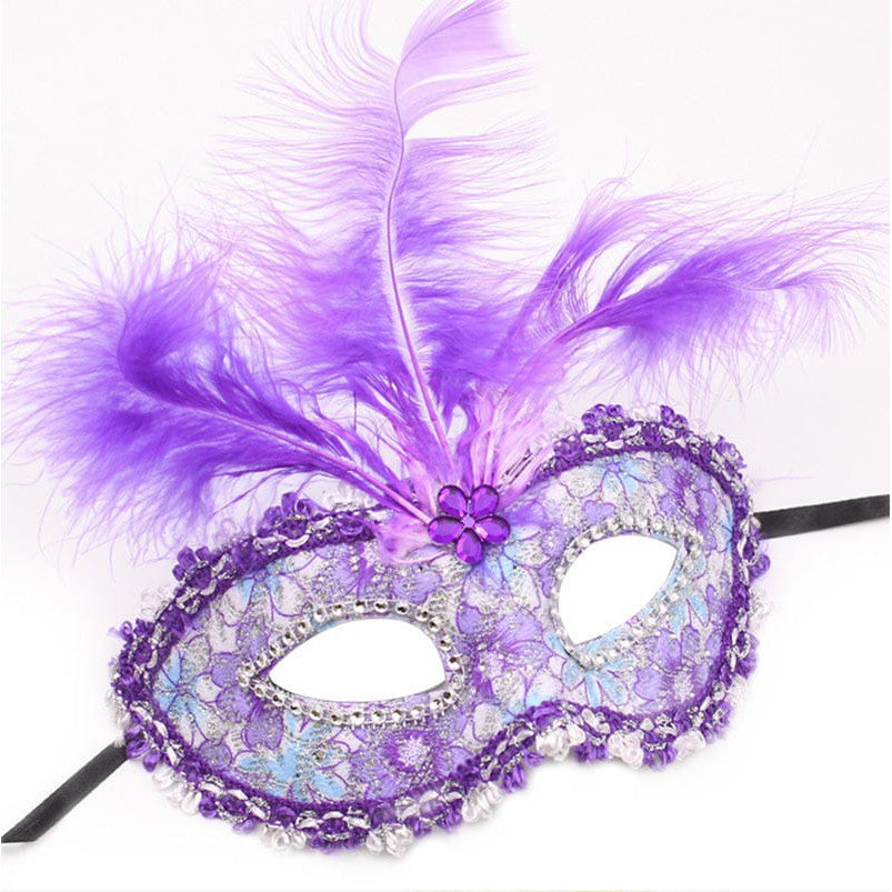 Venezianische Masken mit Stein Party Owl Supplies bei Deinparadies.ch