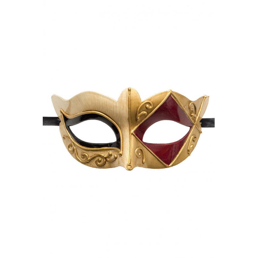 Venezianische Plastikmaske | schwarz/rot-Carnival Toys-Deinparadies.ch