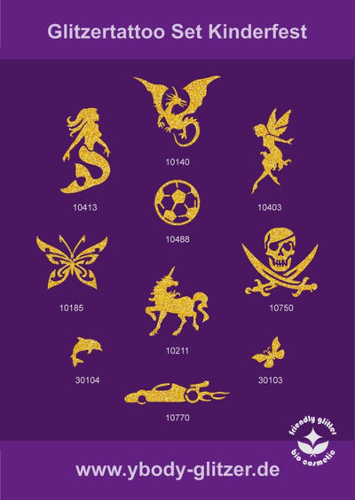 Ybody Glitzer Tattoo Set | Kinderfest