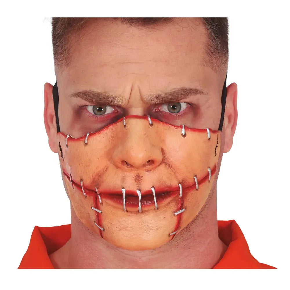 Zugenähter Mund Halbmaske Latex-Guirca-Deinparadies.ch