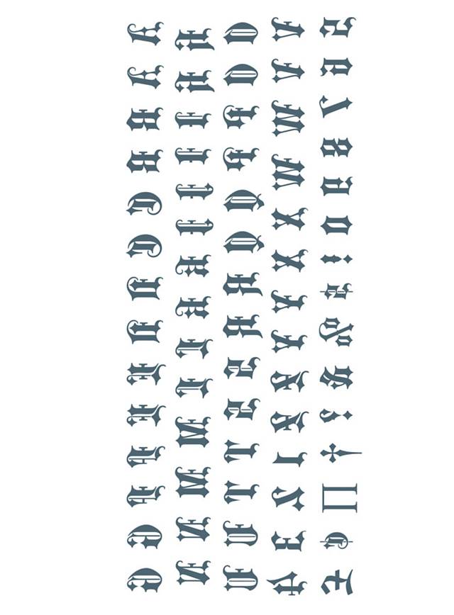 Fingertattoos Traditional Alphabet | Klebetattoos