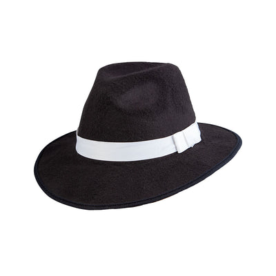 Cappello gangster nero con band