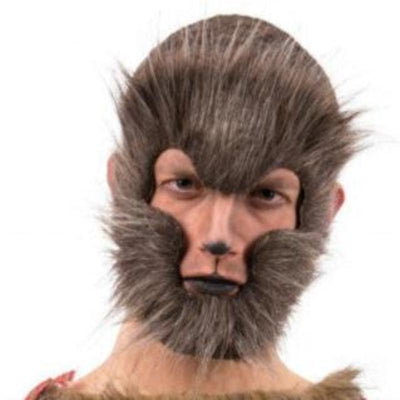 Pelz Vollgesicht graue Wolfsmaske